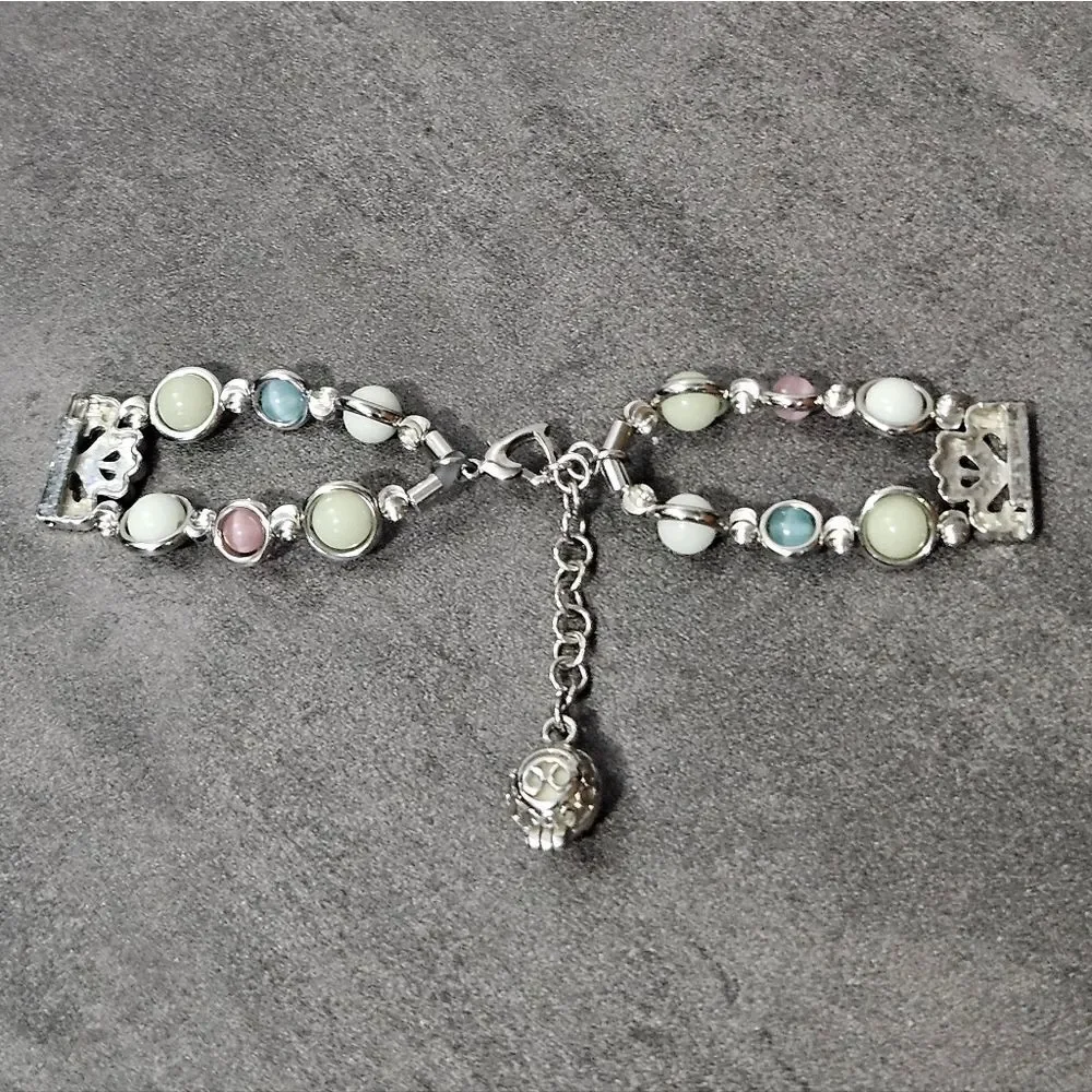 Luminous Beaded Bracelet Watchband SILVER 20mm SAMSUNG ANDROID NEW FANCY BANDS